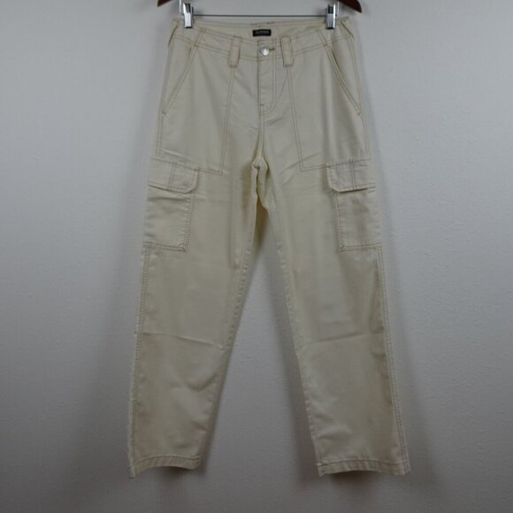 True Religion Military Cargo Pants Womens Size 27x32 Off White Pockets - Picture 1 of 11